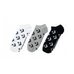 Ponožky Converse 3PP Women’s Exploded star chevron, flat knit - No show White/black Lt grey/black Bl