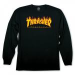 Tričko Thrasher FLAME L/S Black