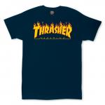 Tričko Thrasher Flame Logo Navy Blue