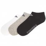 Ponožky Converse 3PP Basic Women low cut, flat knit - Low cut White/grey Mid grey mel Black/grey