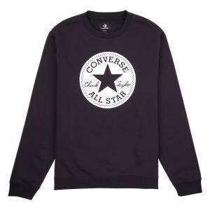 Mikina Converse GO-TO CHUCK TAYLOR PATCH FRENCH TERRY CREW SWEATSHIRT BLACK