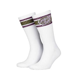 Ponožky Santa Cruz Oval Dot Stripe Sock White