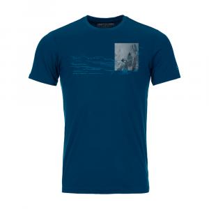 Termo tričko Ortovox 140 Cool Illu-Pic T-Shirt Petrol Blue