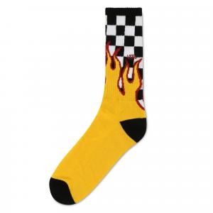 Ponožky Vans FLAME CHECK CREW BLACK/WHITE CHECK/FLAME