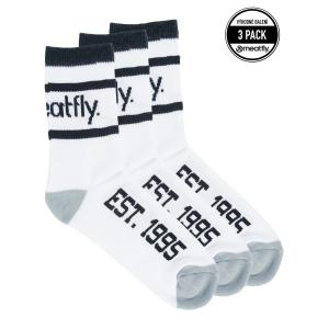 Ponožky Meatfly Long Triple Pack, White