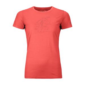 Termo tričko Ortovox Ws 120 Tec Lafatscher Topo T-Shirt Coral