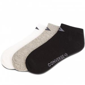 Ponožky Converse 3PP Basic Men low cut, flat knit - Low cut Mid grey mel White/grey Black/grey