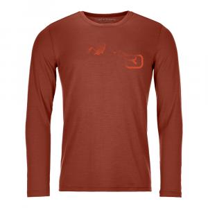 Termo tričko Ortovox 185 Merino Logo Spray LS Clay Orange