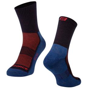 Ponožky FORCE POLAR, modro-červené