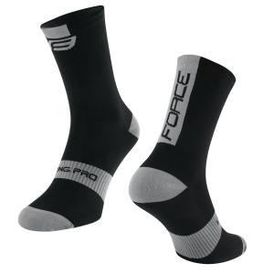 Ponožky FORCE LONG PRO, černo-šedé