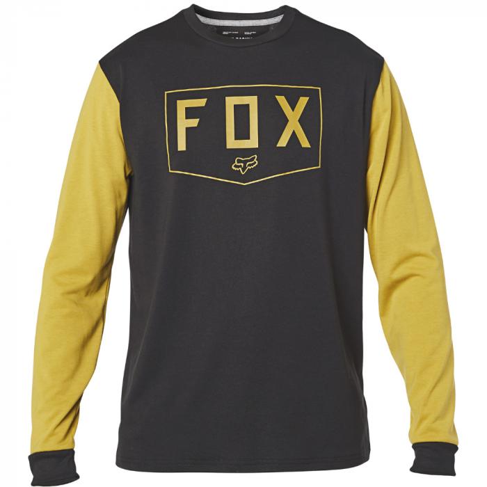 Tričko Fox Shield Ls Tech Tee Black/Yellow