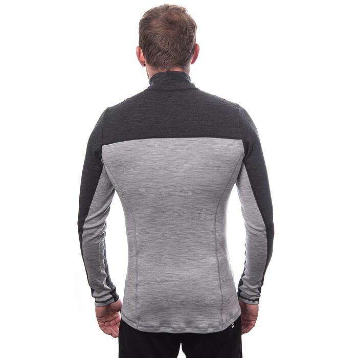 SENSOR MERINO BOLD pánské triko dl.rukáv zip cool gray/anthracite