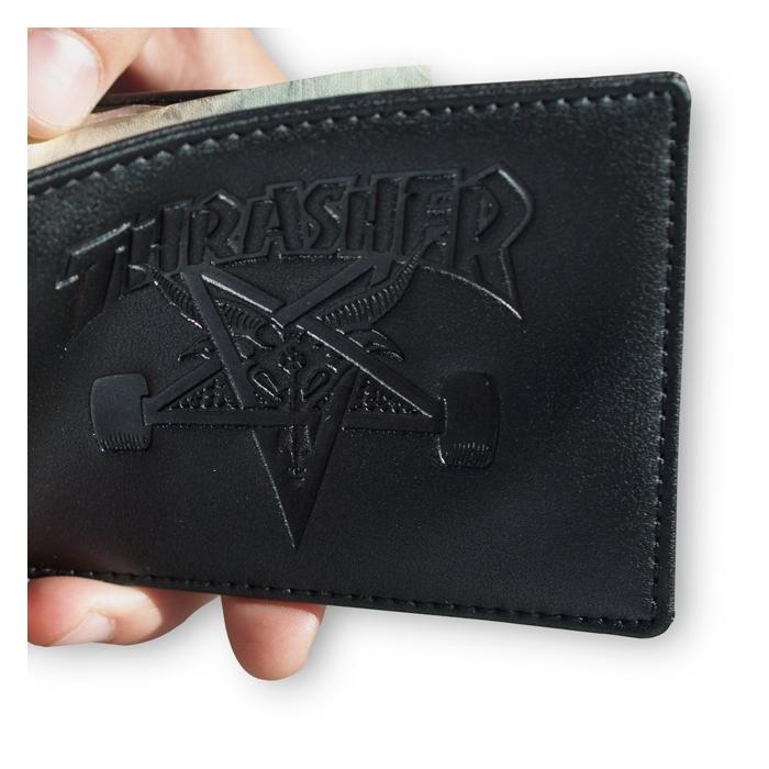Peněženka Thrasher Skategoat Leather Wallet Black