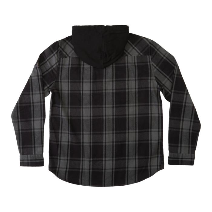 Košile DC RUCKUS HOODED FLANNEL BLACK/ DARK SHADOW PLAID
