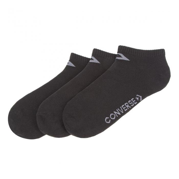 Ponožky Converse 3PP Basic Women low cut, flat knit - Low cut Black/Grey