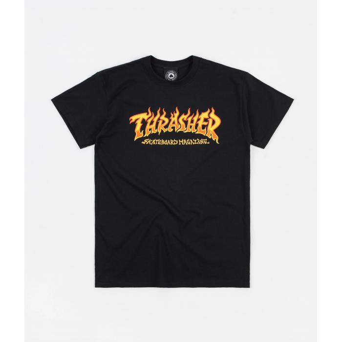 Tričko Thrasher Fire Logo Black