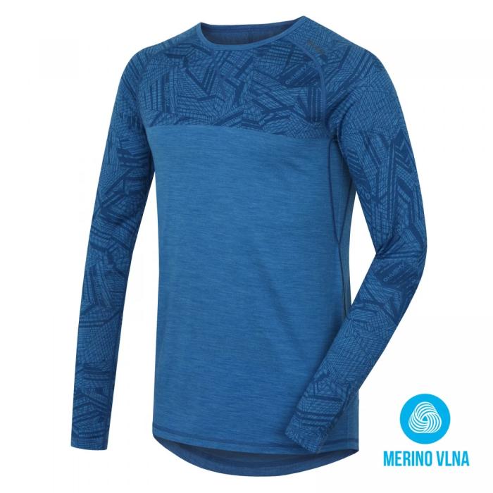 Husky Merino termoprádlo triko s dlouhým rukávem tm. modrá