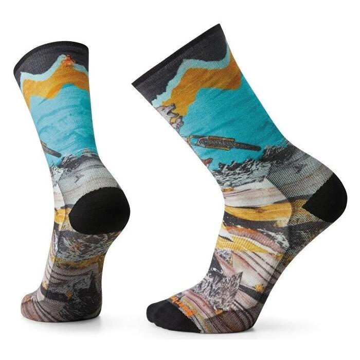 Ponožky Smartwool BIKE ZC WOLF PRINT CREW multi color