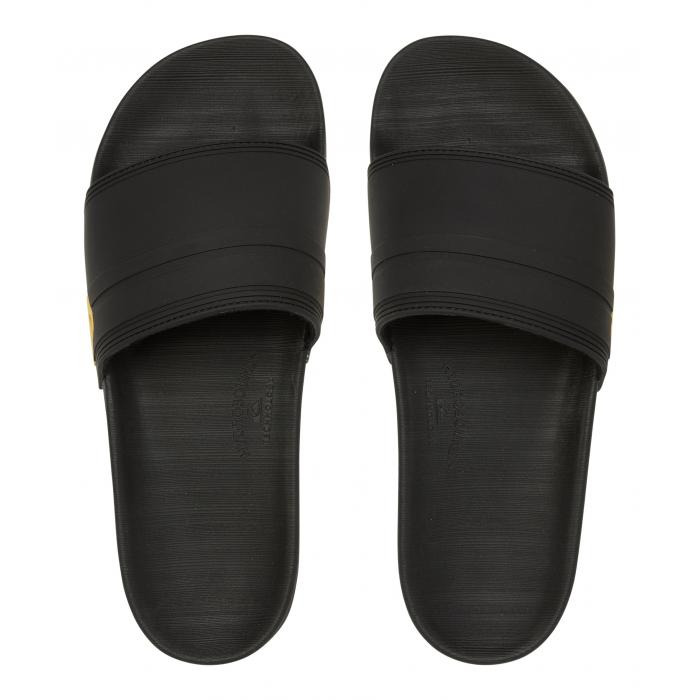 Pantofle Quiksilver RIVI SLIDE BLACK/BLACK/YELLOW