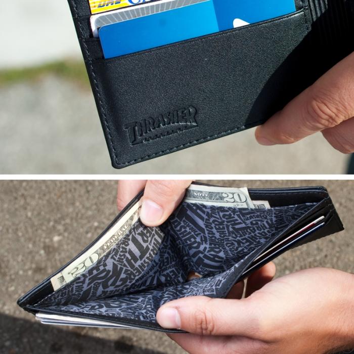 Peněženka Thrasher Skategoat Leather Wallet Black