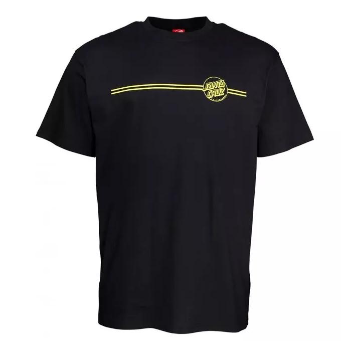 Tričko Santa Cruz Opus Dot Stripe T-Shirt Black-Yellow