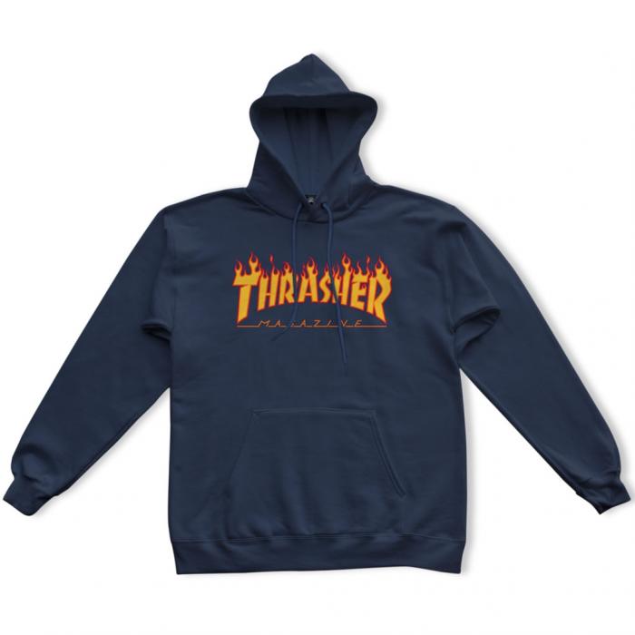 Mikina Thrasher Flame Logo Hoody Navy Blue