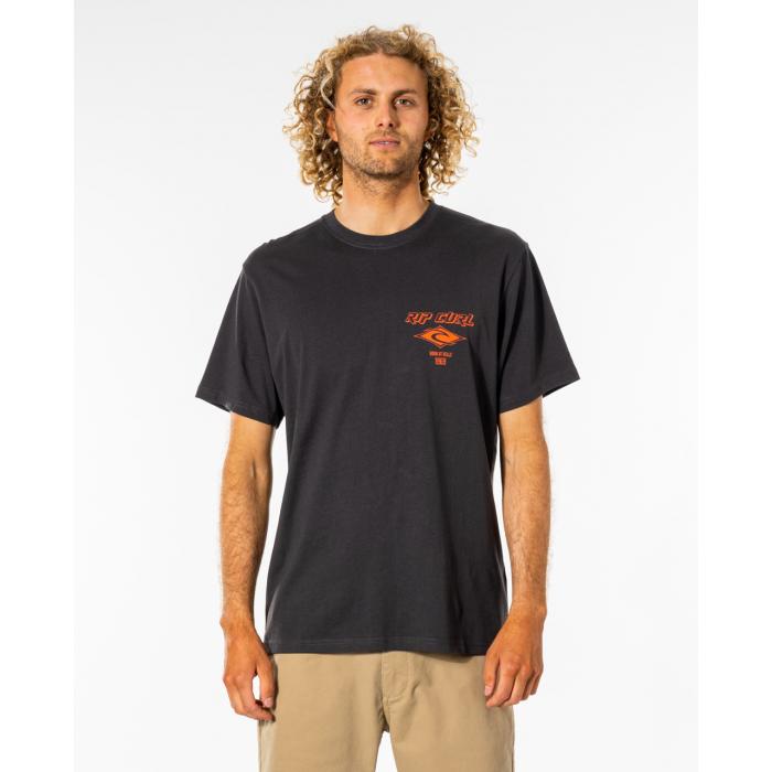 Tričko Rip Curl FADE OUT ICON TEE  WASHED BLACK