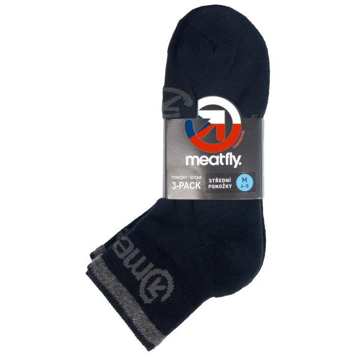 Ponožky Meatfly Middle Triple pack, Black