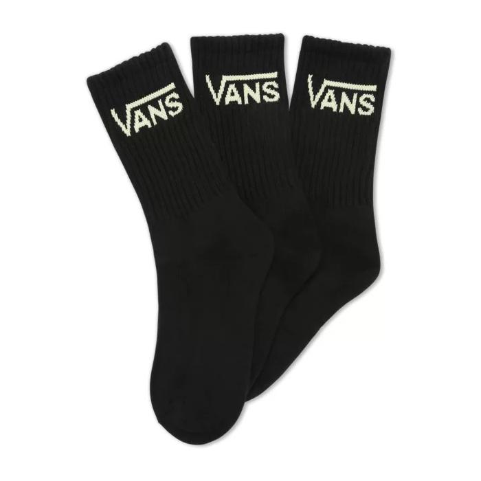 Ponožky Vans CLASSIC CREW WOMENS 3 PACK BLACK/YELLOW PEAR
