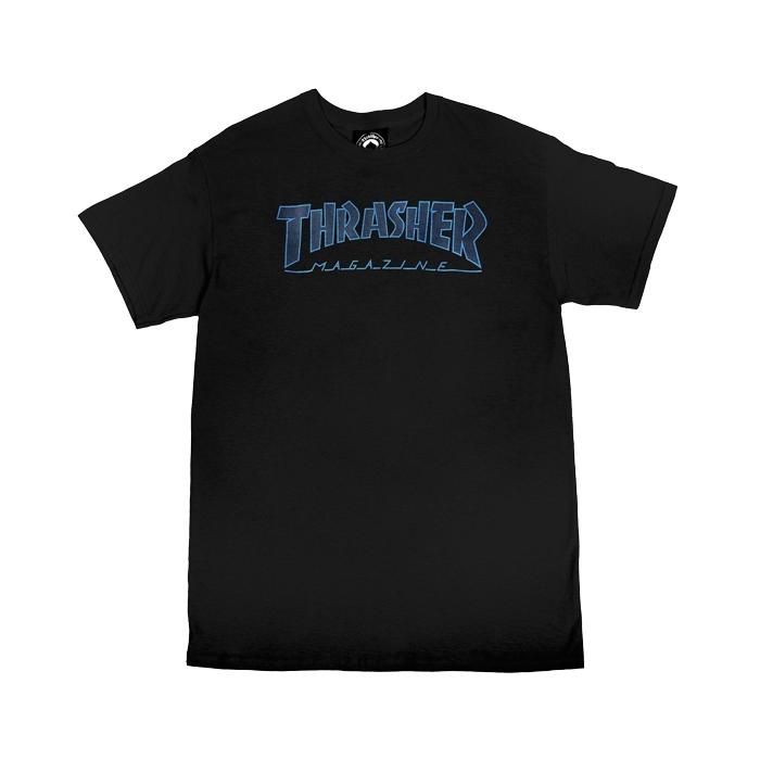 Tričko Thrasher OUTLINED T-Shirt Black/Black