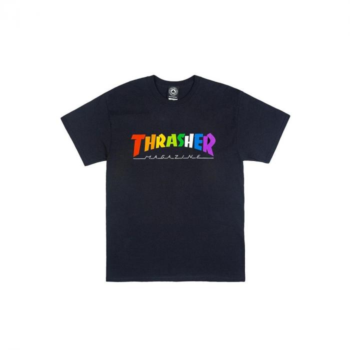 Tričko Thrasher Rainbow Mag Black