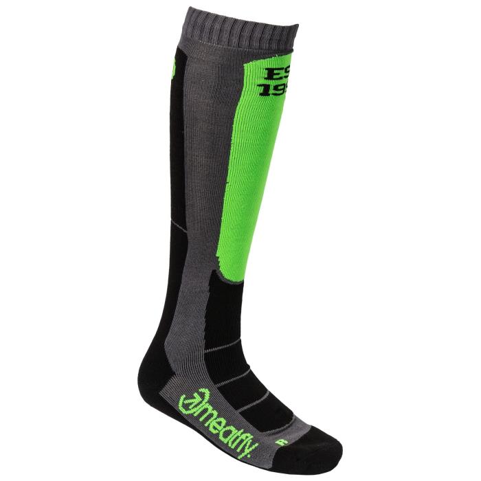 SNB & SKI ponožky Meatfly Leeway, Safety Green/Grey