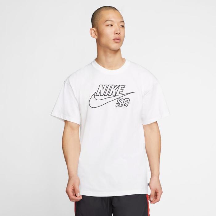 Tričko Nike SB TEE LOGO EMB white/black