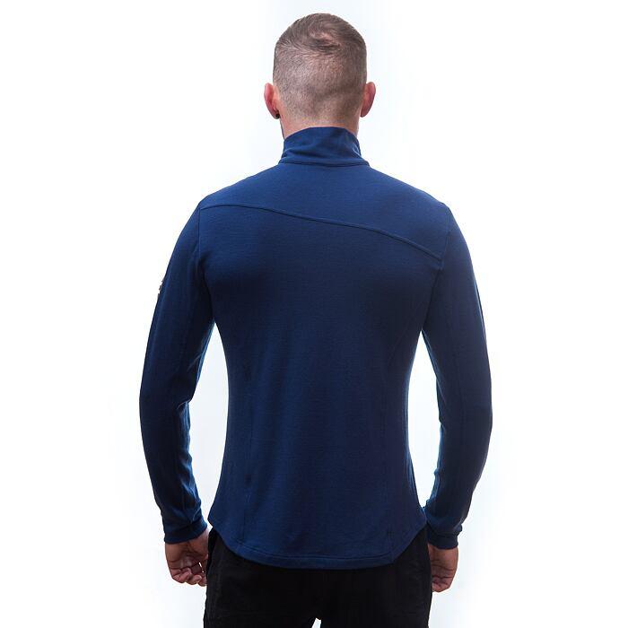 SENSOR MERINO EXTREME pánské triko dl.rukáv zip deep blue