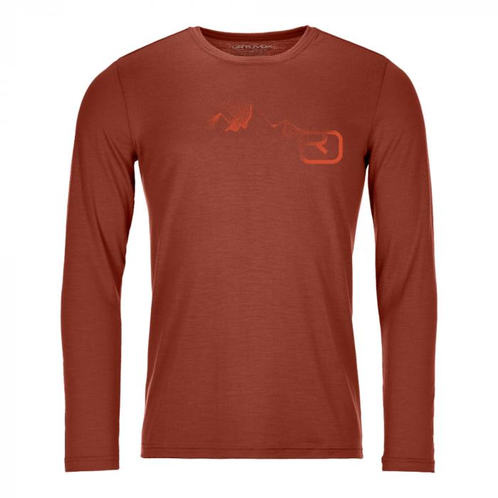 Termo tričko Ortovox 185 Merino Logo Spray LS Clay Orange