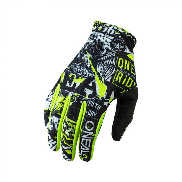 Cyklistické rukavice Oneal MATRIX Glove ATTACK black/neon yellow