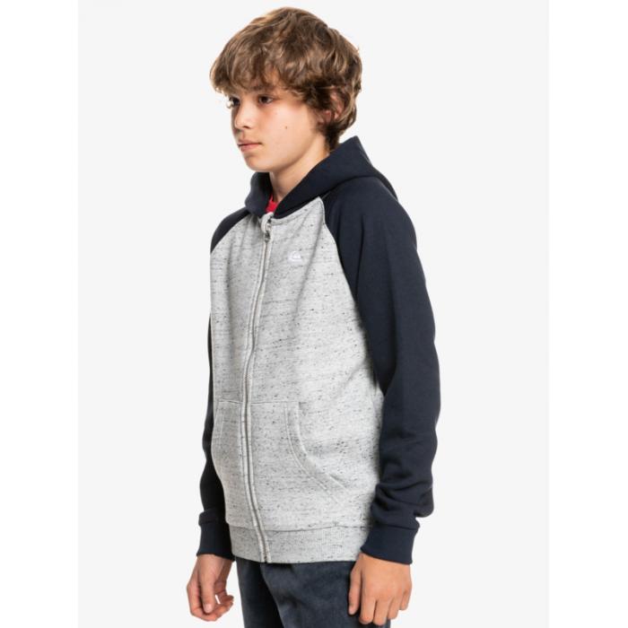 Mikina Quiksilver EASY DAY ZIP YOUTH LIGHT GREY HEATHER